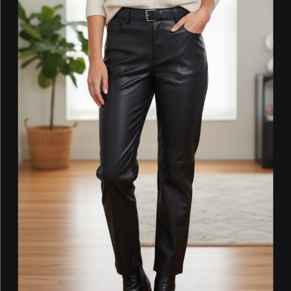 Lulu's Black Faux Leather Pants